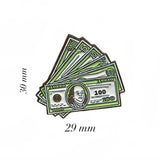Dollar Bills Metal Enamel Sticker