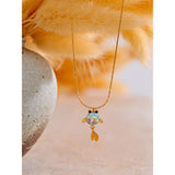 18K Gold Plated Fishy Necklace with different background