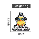 Airplane Mode Duck Brooch Enamel Pin