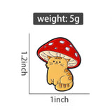 Mushroom Kitty Cat Brooch Enamel Pin