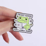 Not Feeling Worky Frog Brooch Enamel Pin