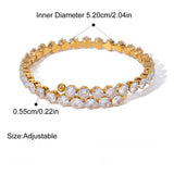 18K Gold Plated Hexagon Tennis Bracelet with size and measurement