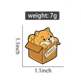 Fragile Dog In A Box Enamel Pin