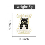 Crochet Cat Brooch Enamel Pin