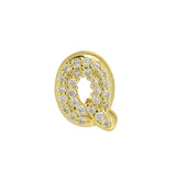 Small Bubble Initial Name Necklace with letter Q
