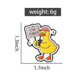 Tired Duck Brooch Enamel Pin