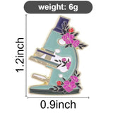 Floral Microscope Brooch Enamel Pin