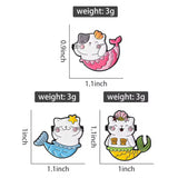 Pink Mermaid Cat Brooch Enamel Pin