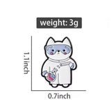 Biochemist Cat Medical Brooch Enamel Pin