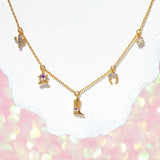 18K Gold Plated CowGirl Charm Necklace