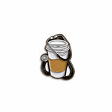 Stethoscope & Coffee Metal Enamel Sticker