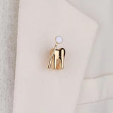 Golden Tooth Dentist Brooch Enamel Pin