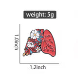 Just Breathe Lungs Medical Brooch Enamel Pin
