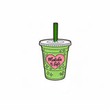 Matcha Is Life Metal Enamel Sticker