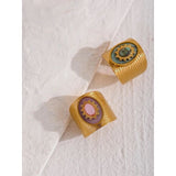 18K Gold Plated Natural GemStone Rings