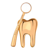 Golden Tooth Dentist Brooch Enamel Pin