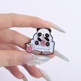 Snacking Panda Brooch Enamel Pin