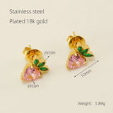 18k Gold Plated Dainty Strawberry Studs
