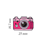 Pink Retro Camera Enamel Sticker