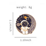 Astronaut On Moon Brooch Enamel Pin