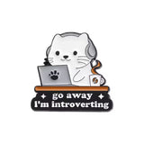 Introvert Cat Brooch Enamel Pin