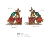 18K Gold Plated Vintage Cherry Studs