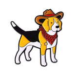 Cowboy Dog Brooch Enamel Pin