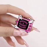 Snacks And Spooky Movies Brooch Enamel Pin