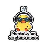 Airplane Mode Duck Brooch Enamel Pin