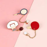 Basketball Badminton & Table Tennis Brooch Enamel Pin