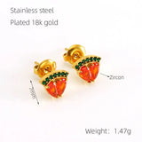 18K Gold Plated Watermelon Studs