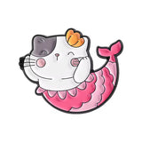 Pink Mermaid Cat Brooch Enamel Pin