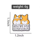 Honey Bun Corgi Dog Brooch Enamel Pin