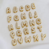 Small Bubble Initial Name Necklace with all alphabets