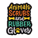 Animals Scrubs & Rubber Gloves Veterinary Medical Brooch Enamel Pin