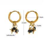 18k Gold Plated Imani Huggies with size measurement