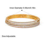 18K Gold Plated Coil Tennis Bracelet with size and measurement