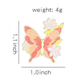 Coral Blossom Butterfly Brooch Enamel Pin
