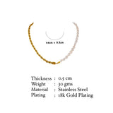 18K Gold Plated Half n Half Necklace