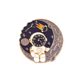 Astronaut On Moon Brooch Enamel Pin