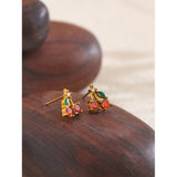 18K Gold Plated Vintage Cherry Studs