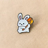 Bunny With Hammer Brooch Enamel Pin