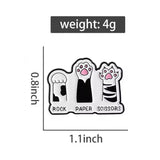 Paw Rock Paper Scissors Brooch Enamel Pin