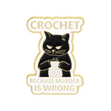 Crochet Cat Brooch Enamel Pin