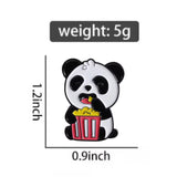 Popcorn Eating Panda Brooch Enamel Pin