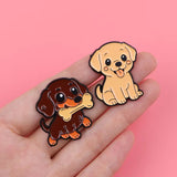 Dachshund Dog Brooch Enamel Pin