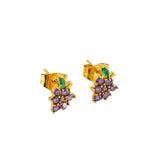 18K Gold Plated Grape Studs