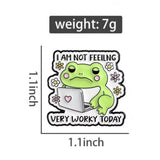 Not Feeling Worky Frog Brooch Enamel Pin