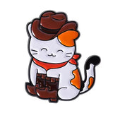 Cute Cowboy Cat Brooch Enamel Pin