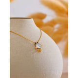 18K Gold Plated Fishy Necklace with another background
